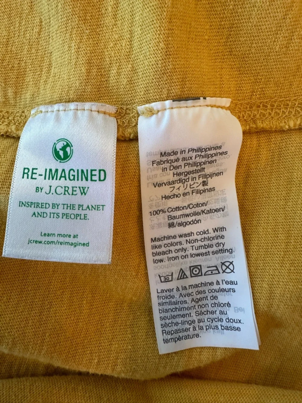 J.Crew Yellow Henley Top XL Long Sleeve Cotton Casual Coastal Basic